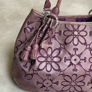 Brighton Valencia Embroidered Flower Leather Bag